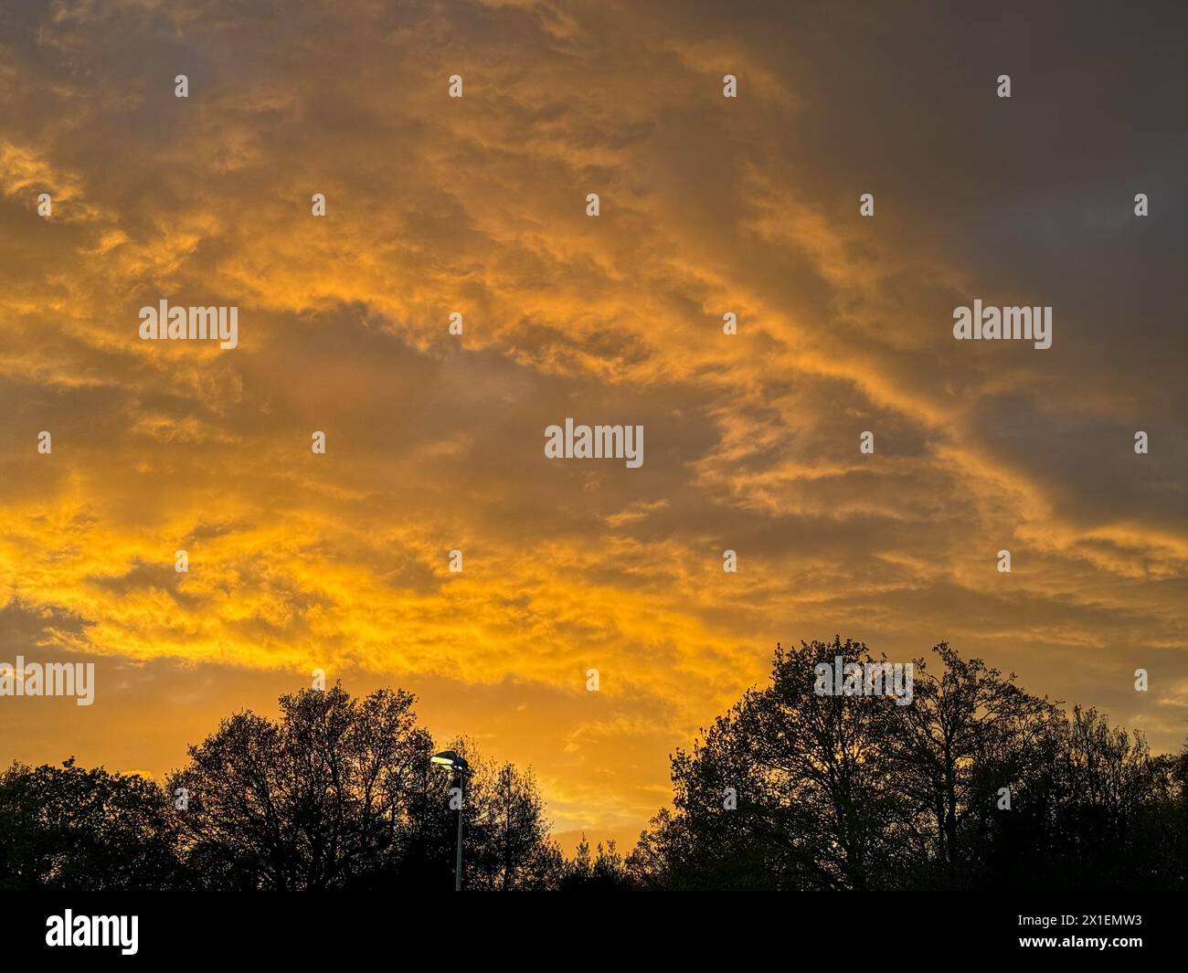 Priorsfield School, Godalming. 16th April 2024. A beautiful end to the day for the Home Counties. Sunset over Godalming in Surrey. Credit: james jagger/Alamy Live News Stock Photo