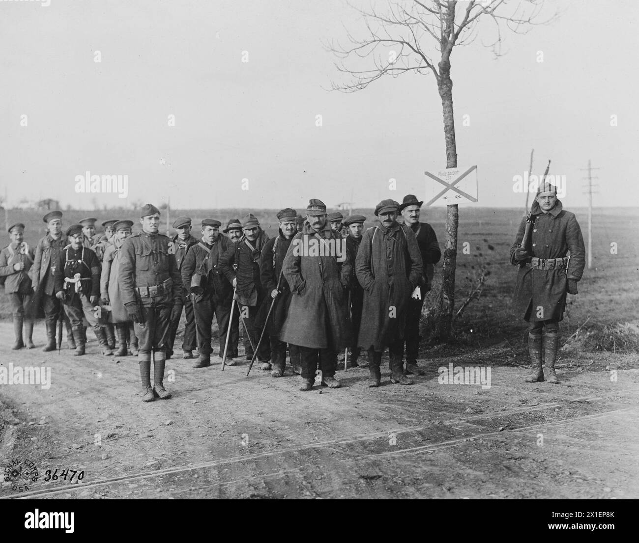 Russian and Italian prisoners of war being turned over to Americans at ...