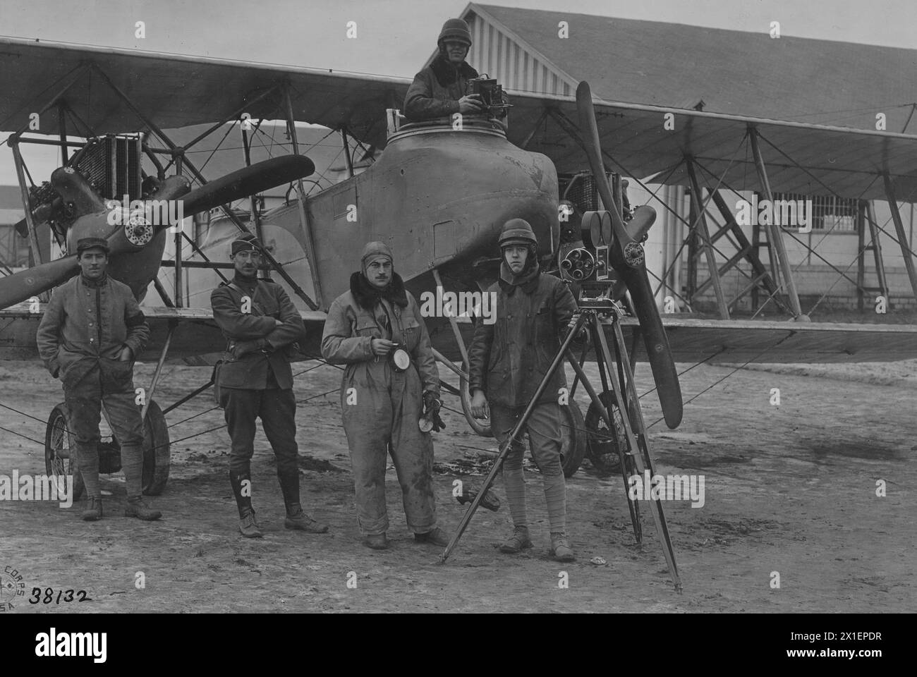 U.S. Photo Unit after returning for a journey taking photos and taking film ca. 1918 Stock Photo