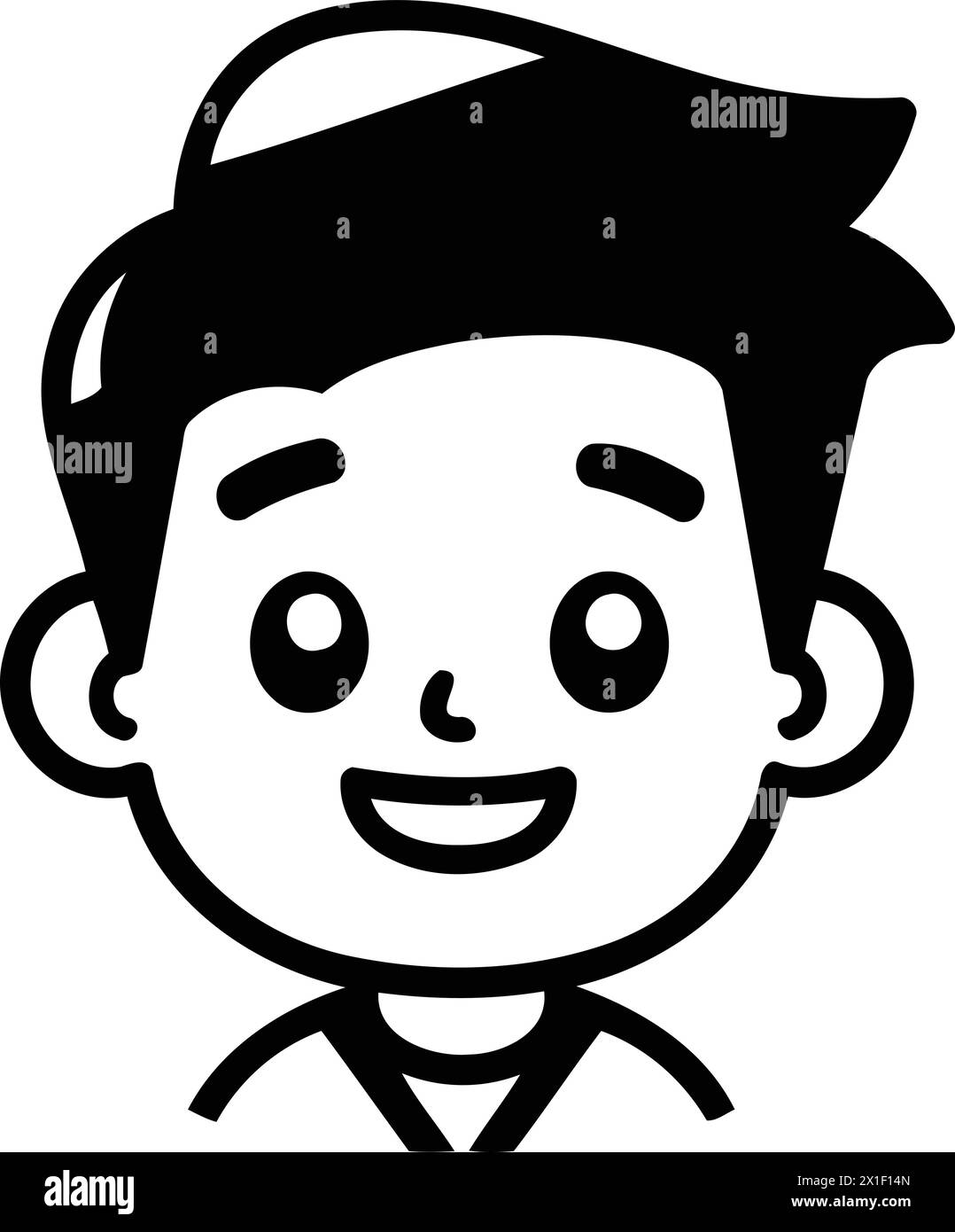 Boy Smiling Face Cartoon Mascot Character Vector Design Illustration Stock Vector