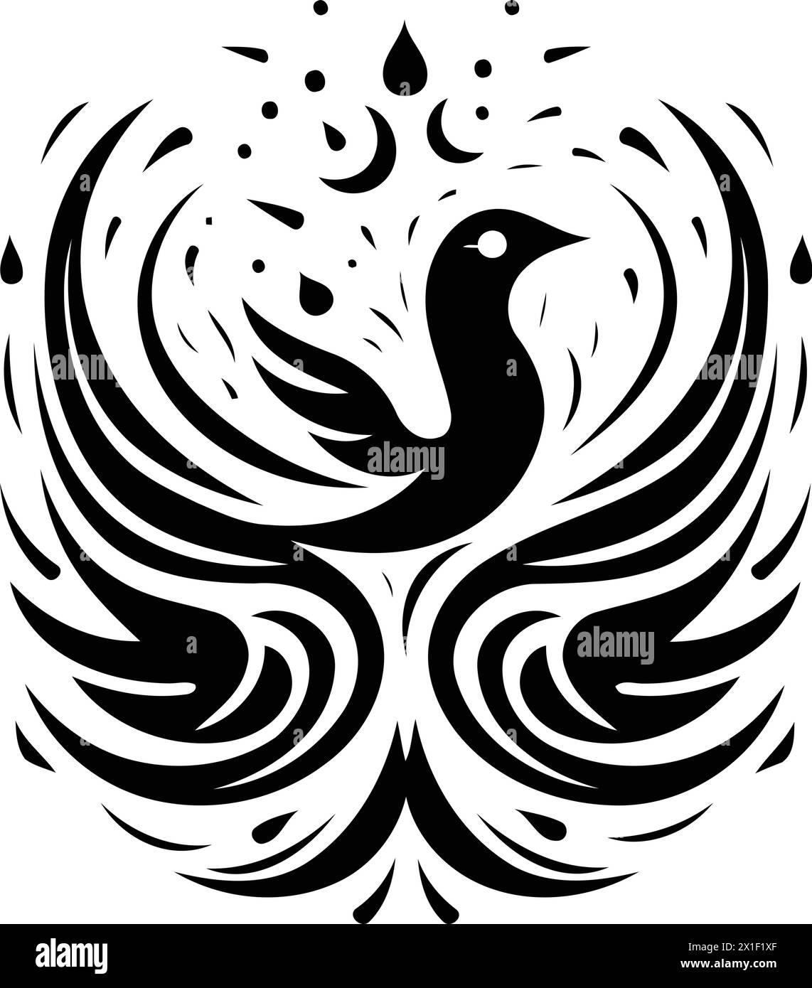 Pigeon in the form of a circle. Vector illustration. Stock Vector