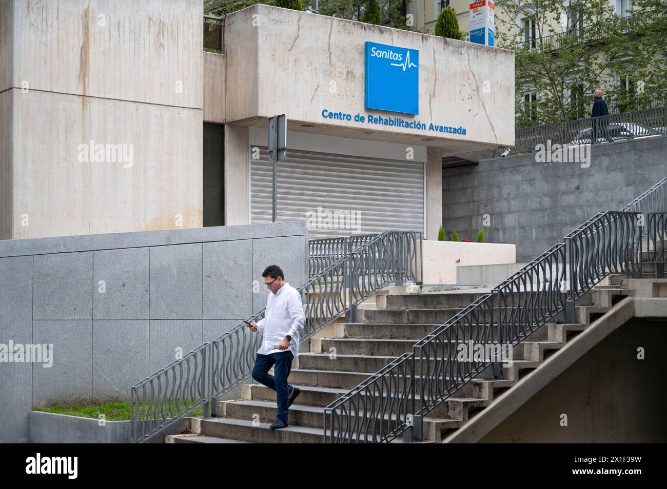 Madrid, Spain. 15th Apr, 2024. A pedestrian walks past Spain's largest ...