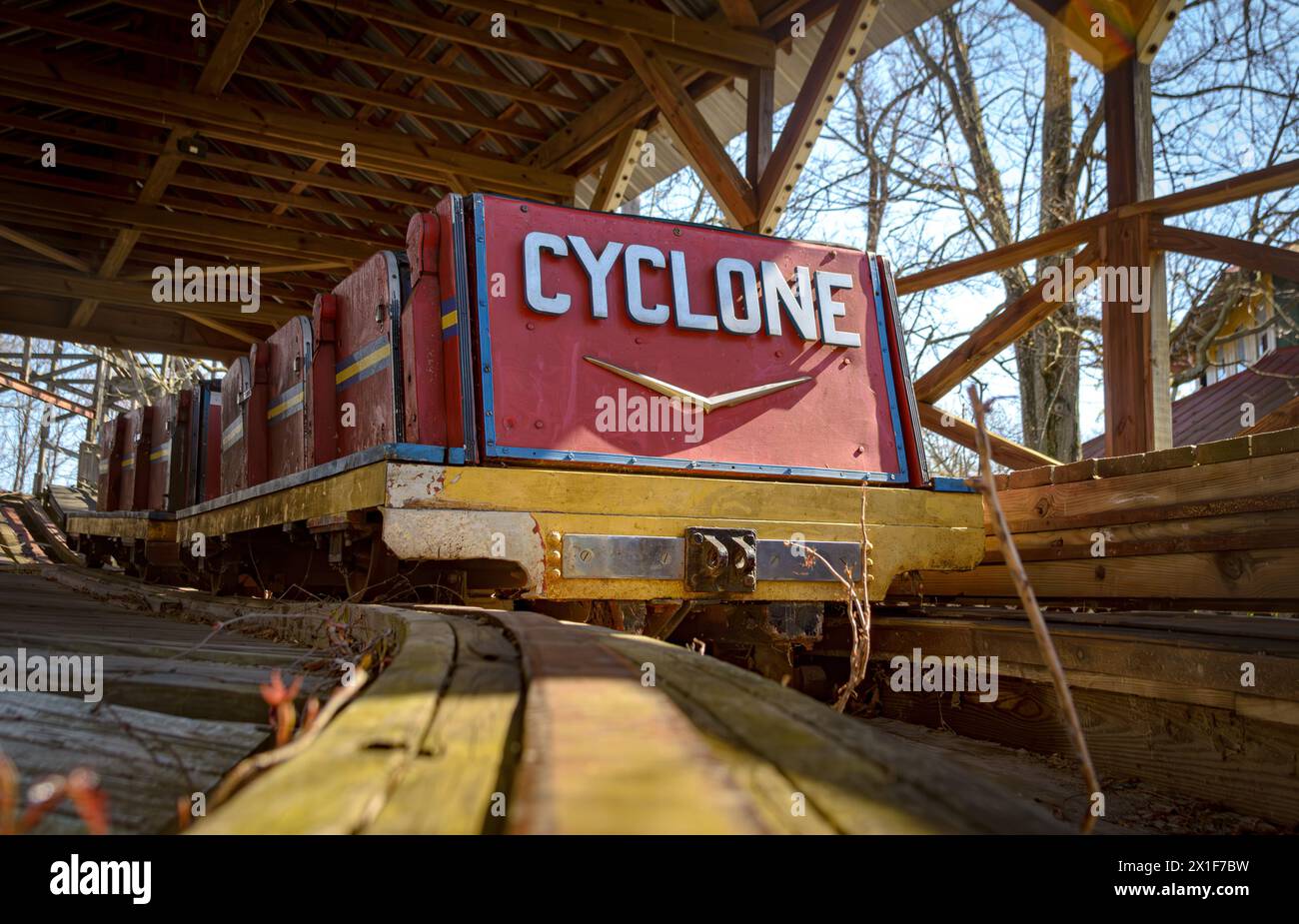 White cyclone roller coaster hi-res stock photography and images - Alamy