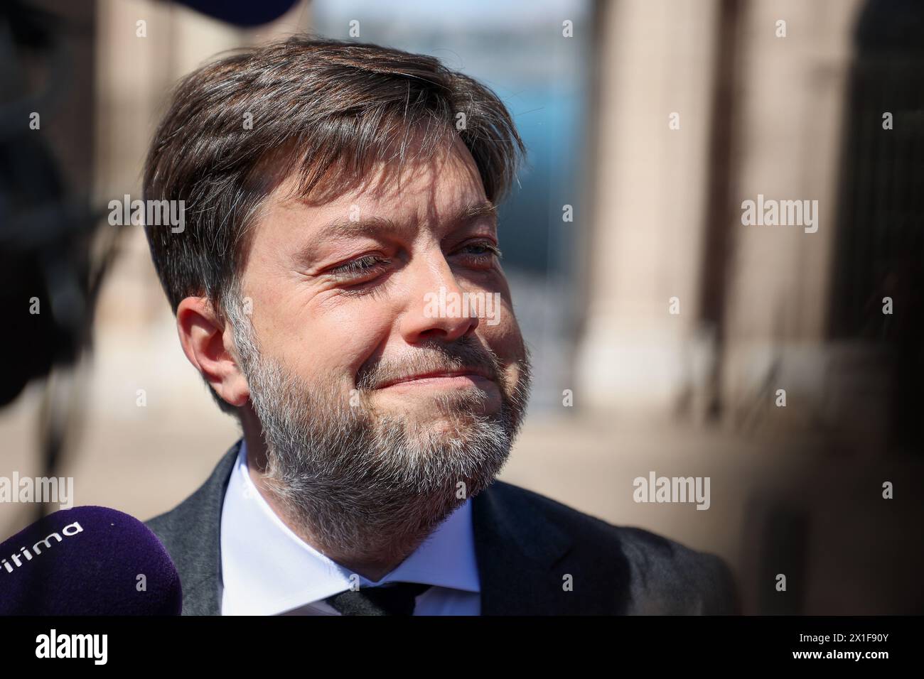 Mayor of Marseille, Benoit Payant gives an interview during the