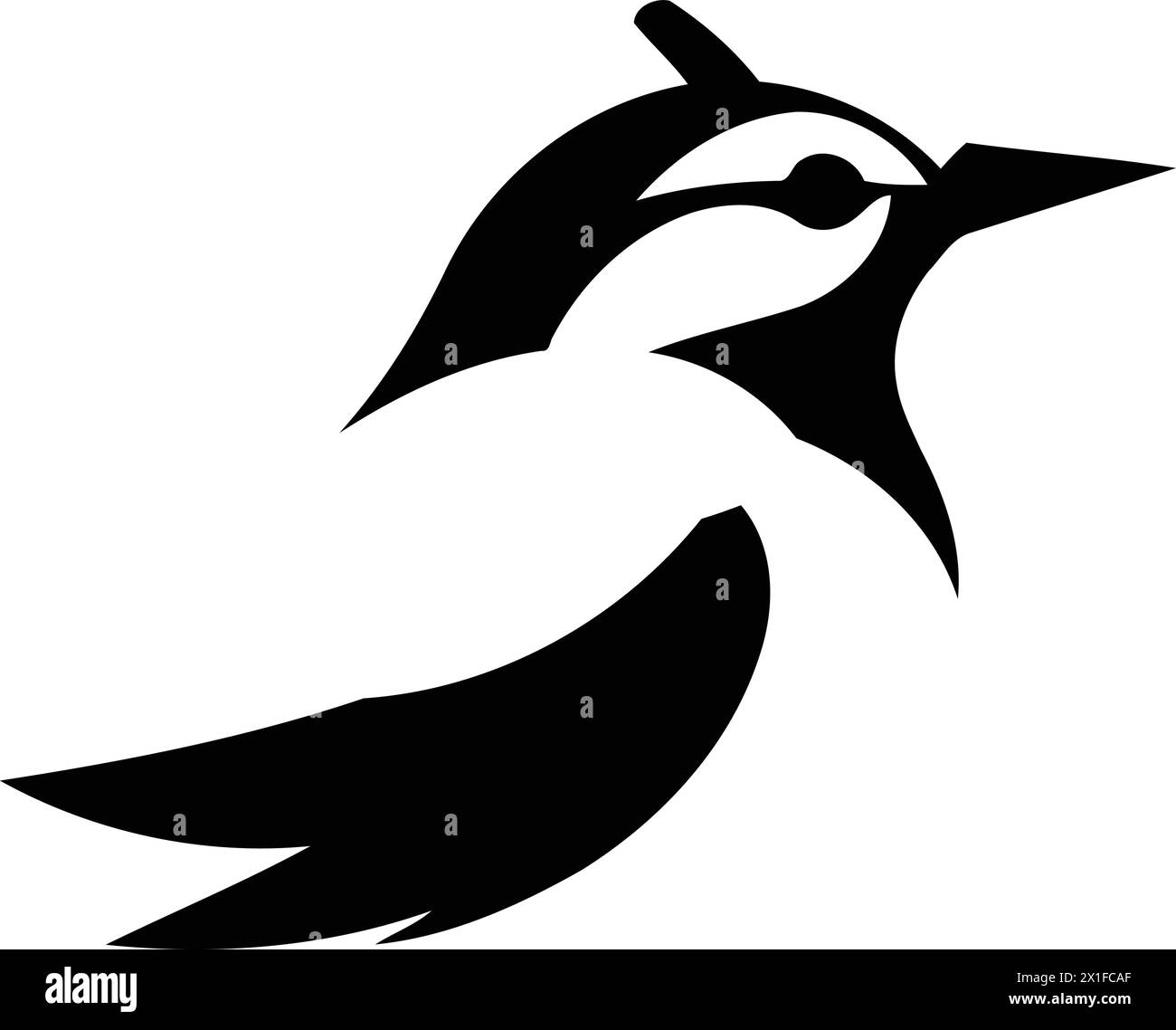 Blue jay bird logo vector Illustration isolated on a white background. Stock Vector
