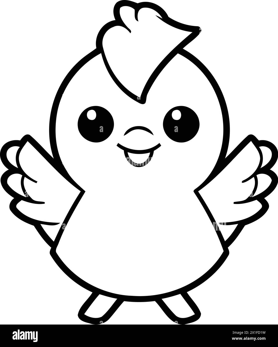 Cute Yellow Chick Cartoon Character Vector Illustration. Cute Little