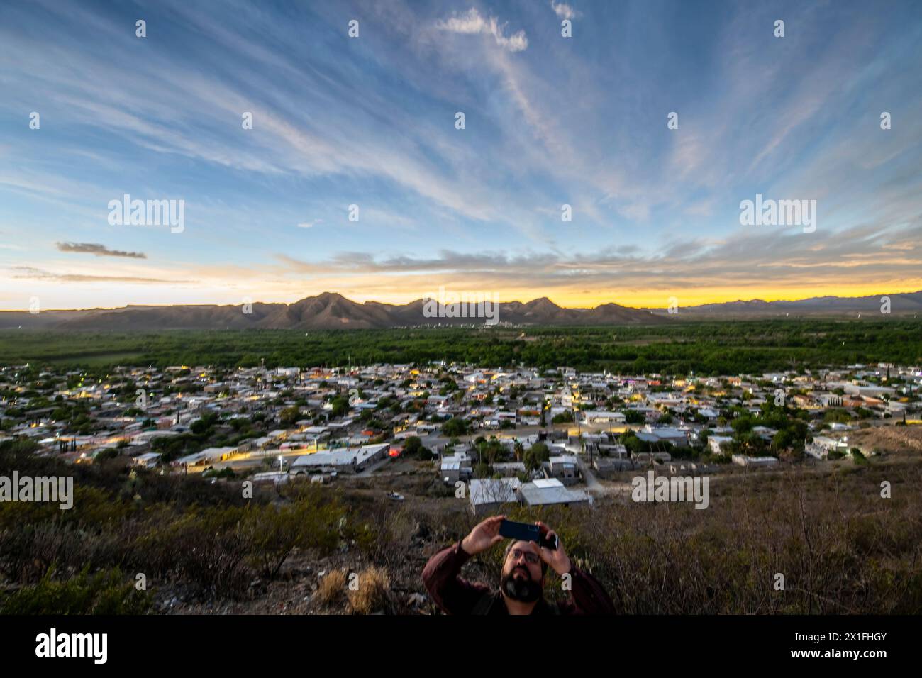 Editorial use only Man preparing to watch the total solar eclipse of