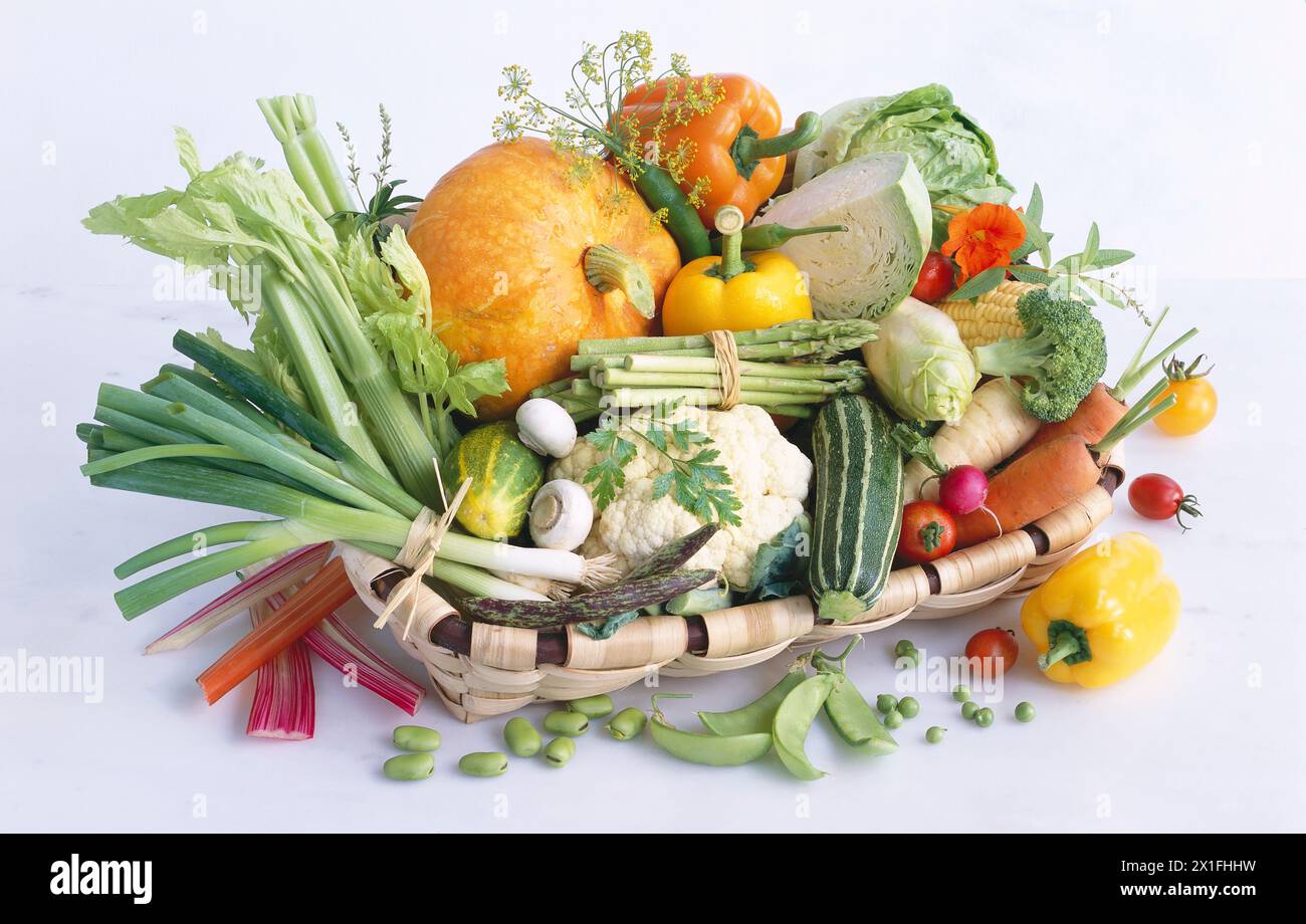 Basket of vegetables. Stock Photo