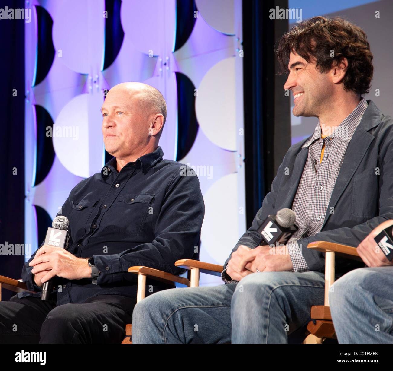 Austin, TX. Mar. 9, 2023. Office Space panel at SXSW 2024 with stars Ron Livingston, Stephen Root and creator Mike Judge. @ Veronica Bruno / Alamy. Stock Photo
