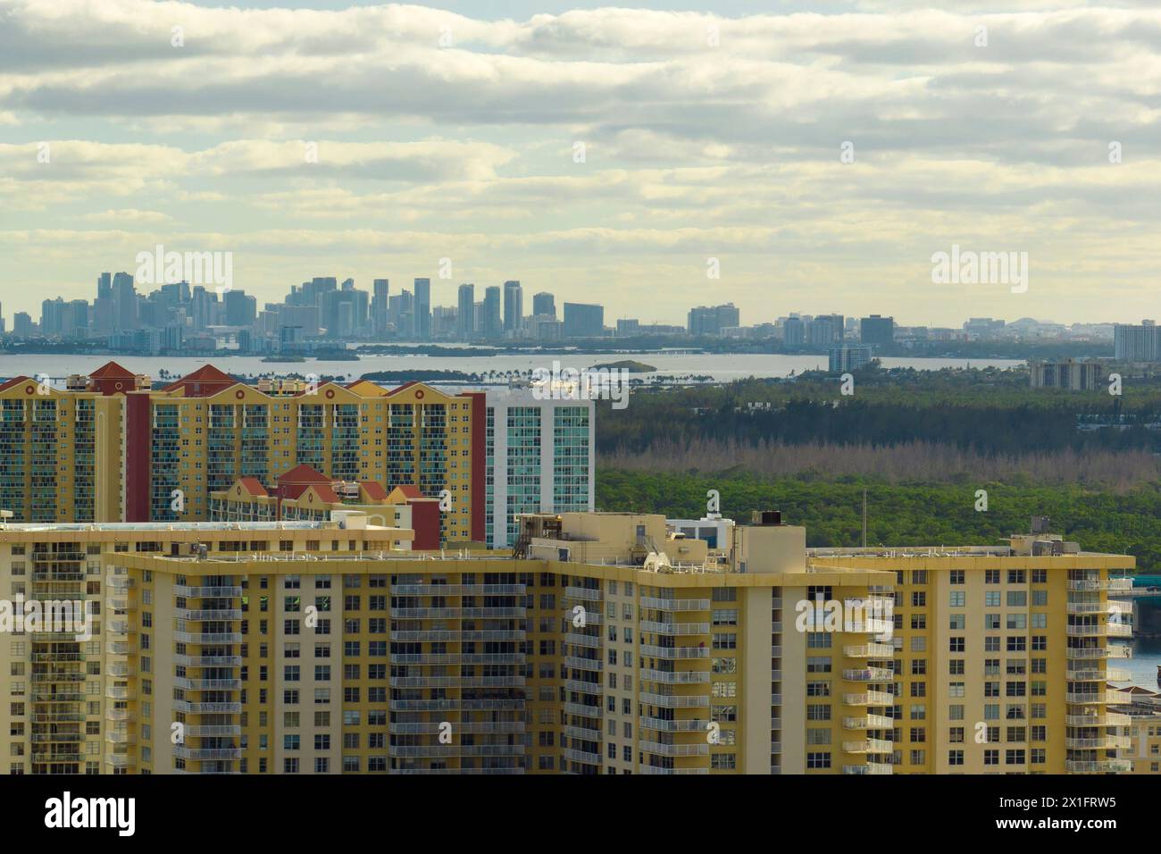 Picture of Aerial view of Sunny Isles Beach city with luxurious highrise hotels ...