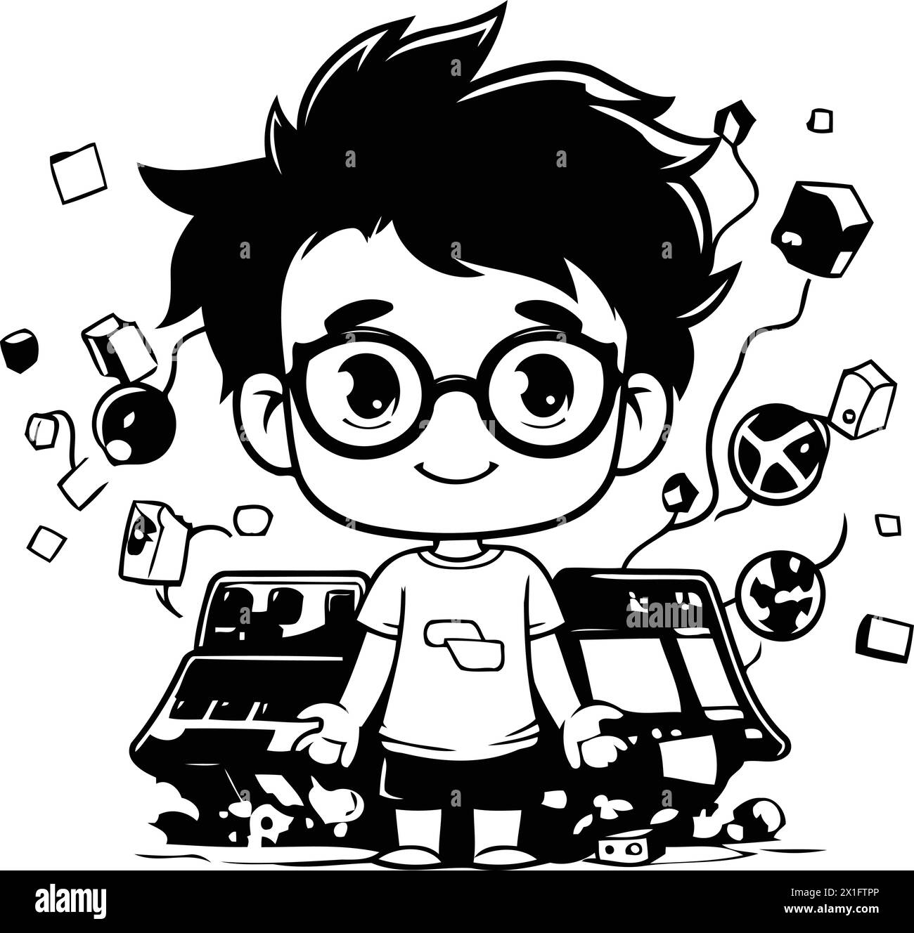 Computer games drawing illustration Stock Vector Images - Alamy