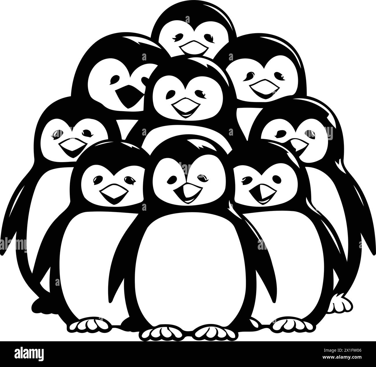 Cute penguins vector illustration. Cute cartoon penguin Stock Vector