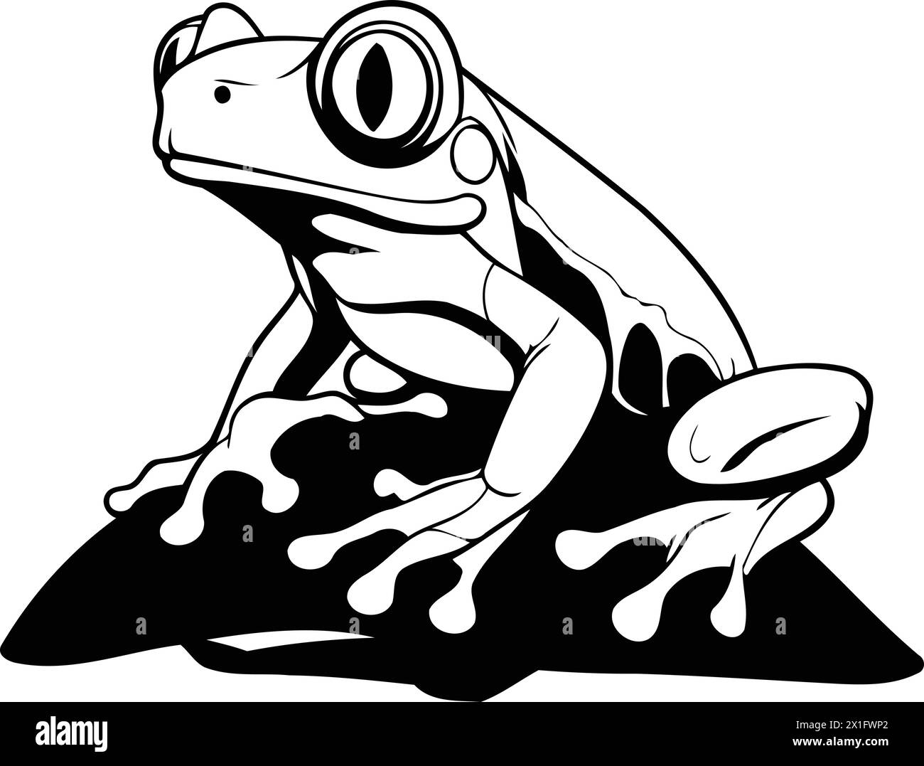 Frog cartoon vector illustration. Isolated on a white background. Stock Vector
