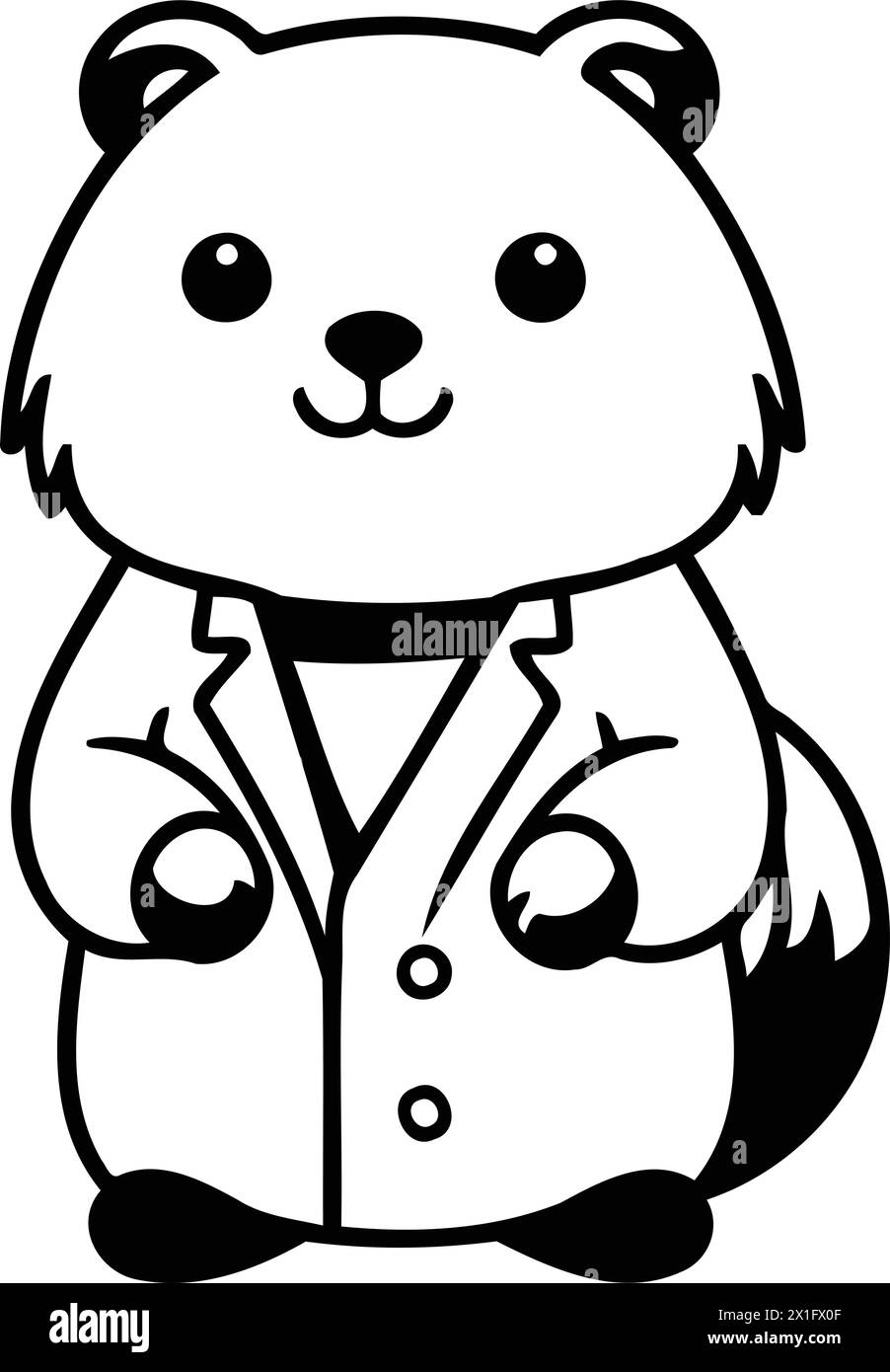 Cute hamster in a lab coat. Vector illustration in cartoon style Stock ...