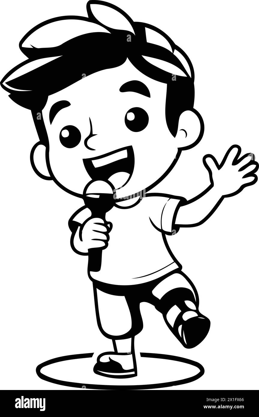 Cartoon Boy Singing Karaoke With Microphone Vector Illustration Stock Vector Image Art Alamy Cartoon Boy Singing Karaoke With Microphone Vector Illustration Stock Vector Image Art Alamy