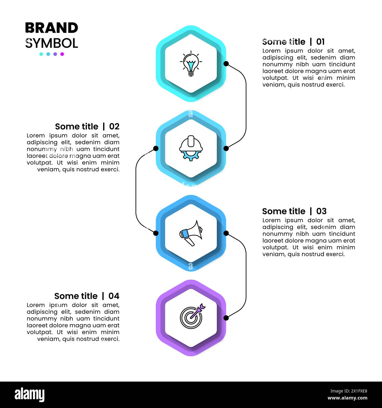 Infographic template with icons and 4 options or steps. Connected ...