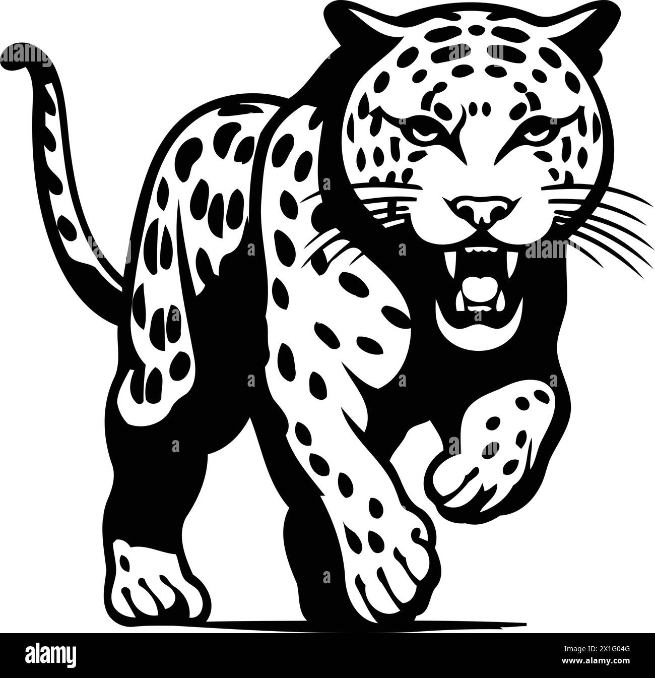 Jaguar or cheetah. panther or jaguar vector illustration Stock Vector ...