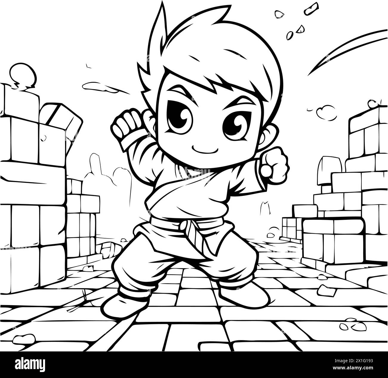 Kung fu vector vectors Black and White Stock Photos & Images - Alamy