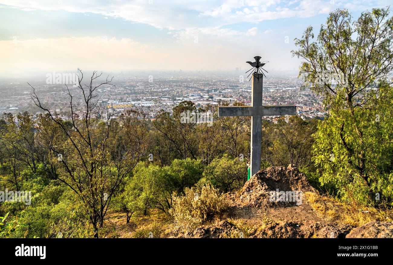 Cross at Cerro de la Estrella National Park in Iztapalapa, Mexico City