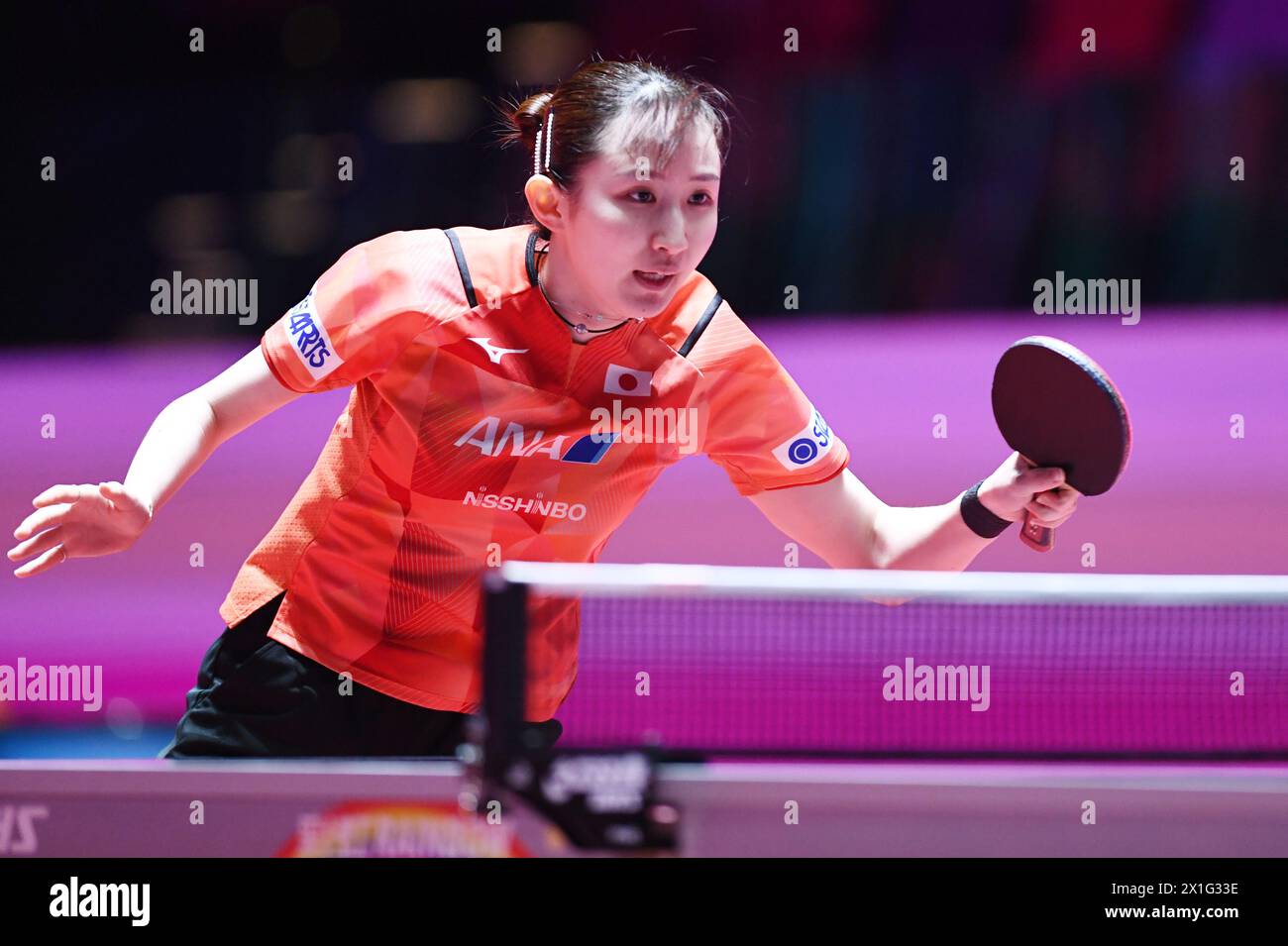 Macao, China. 17th Apr, 2025. Hina Hayata (JPN) Table Tennis ITTF