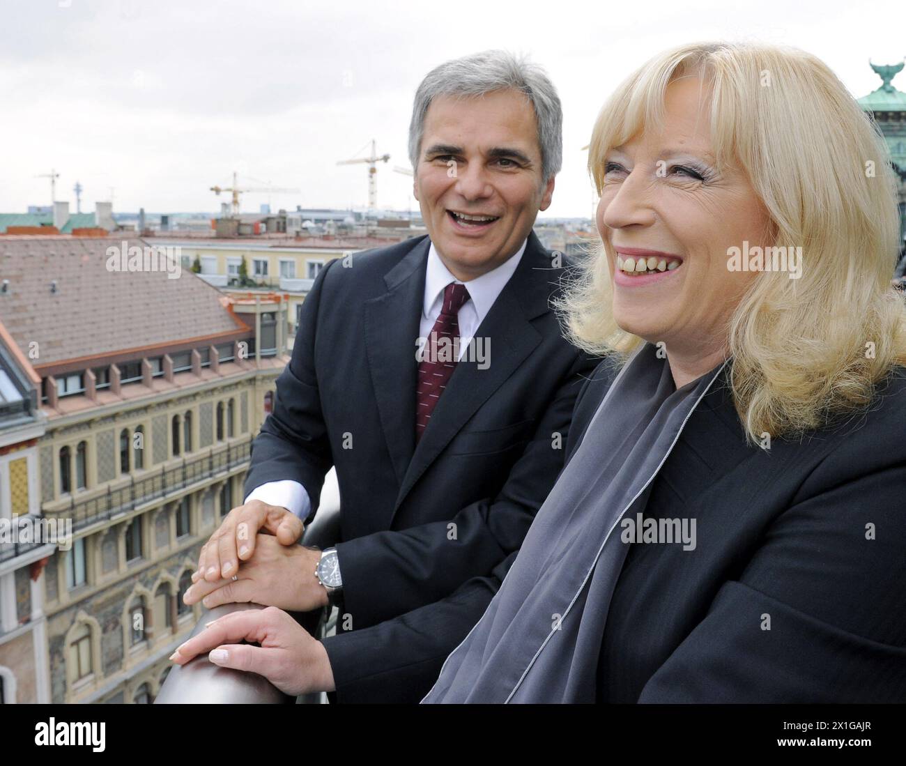 Chancellor of Austria Werner Faymann receives his Slovak counterpart Iveta Radicova for a working dinner in the Haas Haus in Vienna on 12 September 2010. - 20100912 PD0341 - Rechteinfo: Rights Managed (RM) Stock Photo