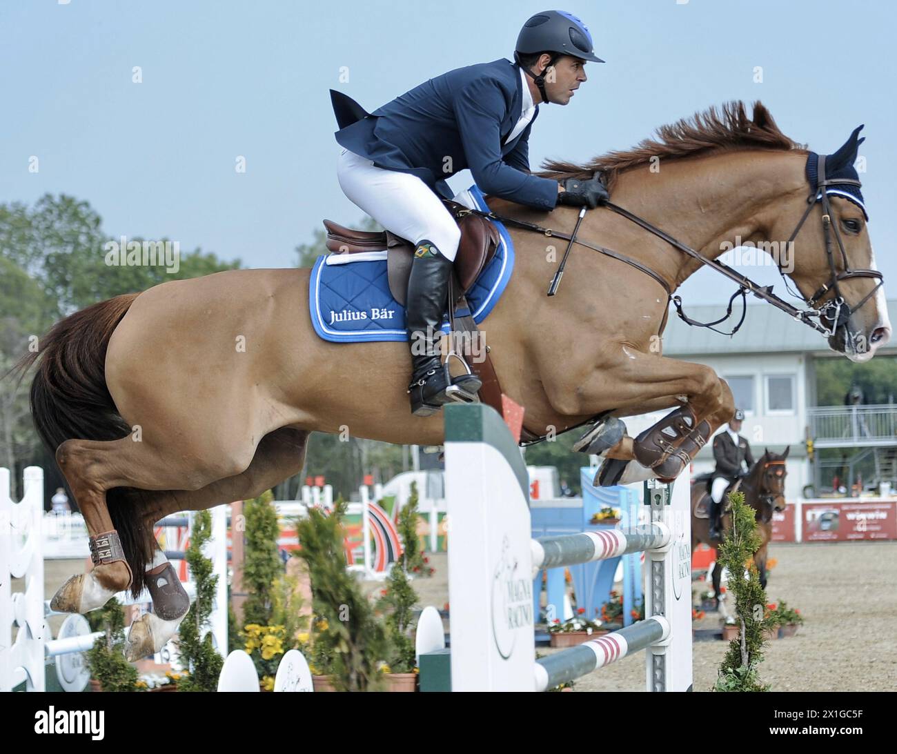 Greek billionaire Athina Onassis-Miranda with her 12-year old horse  Ad Welcome du Petit Vivie at the  Diamonds tour in the Magna Racino in Ebreichsdorf on 13 May 2011. - 20110513 PD2461 - Rechteinfo: Rights Managed (RM) Stock Photo