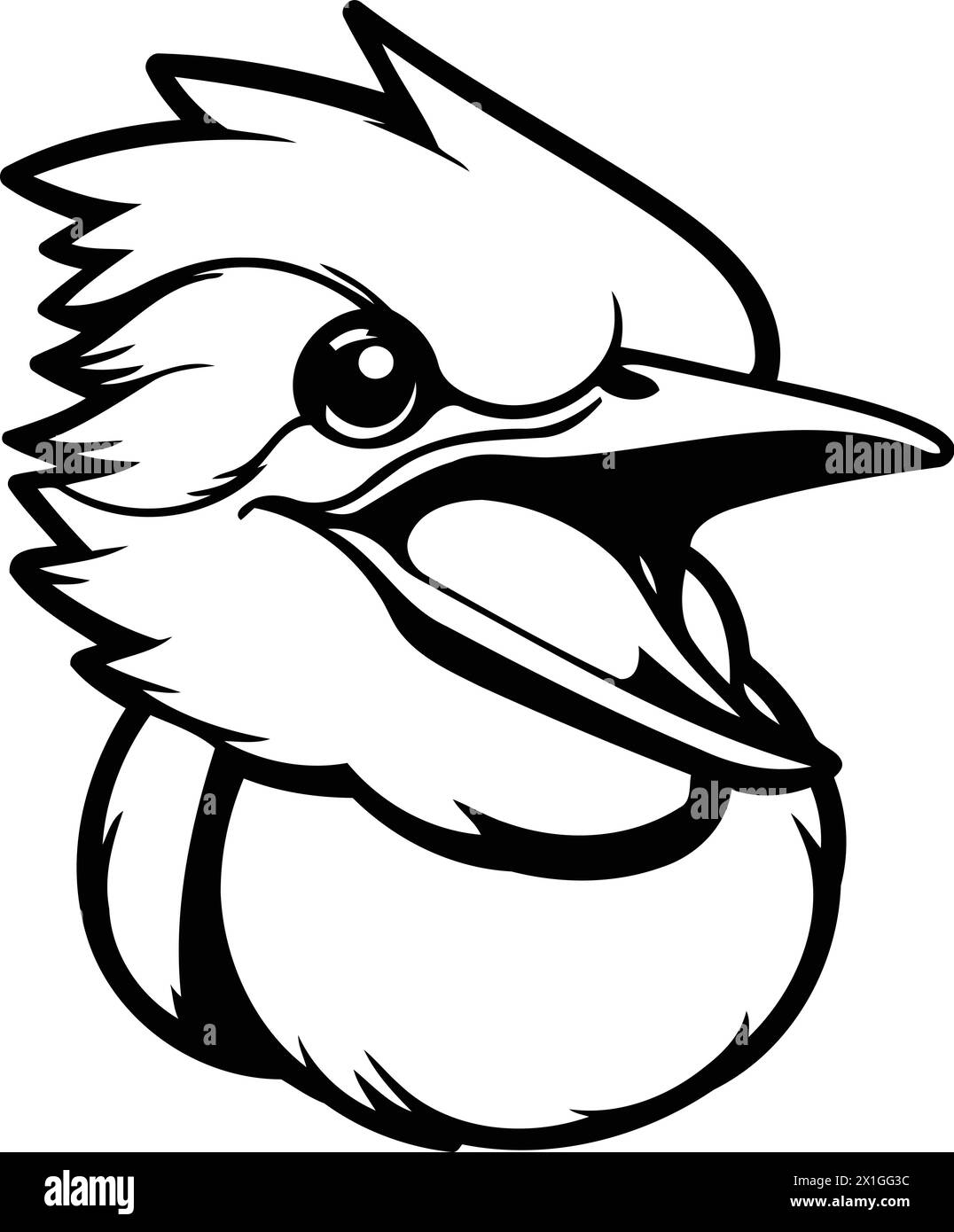 Cute kookaburra head mascot. Vector illustration. Stock Vector