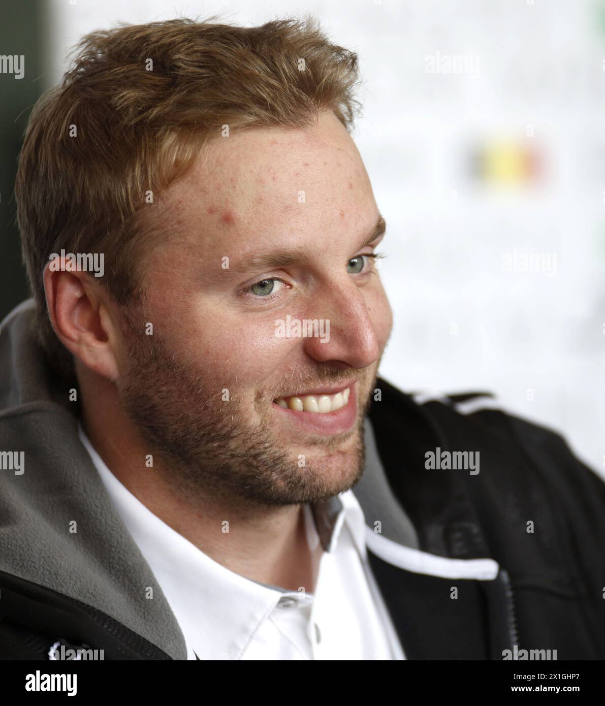 Thomas Vanek (born January 19, 1984) is an Austrian professional ice hockey left winger, an alternate captain for the Buffalo Sabres of the National Hockey League (NHL). Vanek was drafted by the Sabres fifth overall in the 2003 NHL Entry Draft, making him the highest draft pick in Austrian history. PICTURE: Thomas Vanek during press conference concerning his lockout in Gleisdorf on 4th October 2012. - 20121004 PD1968 - Rechteinfo: Rights Managed (RM) Stock Photo