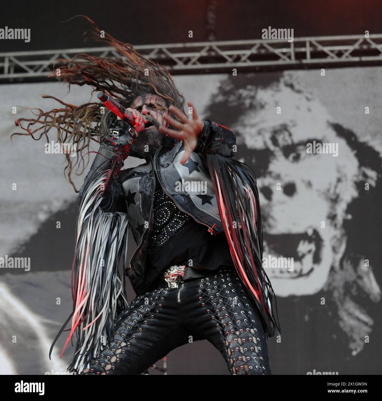 Rob Zombie performs during a concert at the Nova Rock 2014 festival in Nickelsdorf, Austria, 15 June 2014. The event runs from 13 to 15 June. - 20140615_PD3946 - Rechteinfo: Rights Managed (RM) Stock Photo