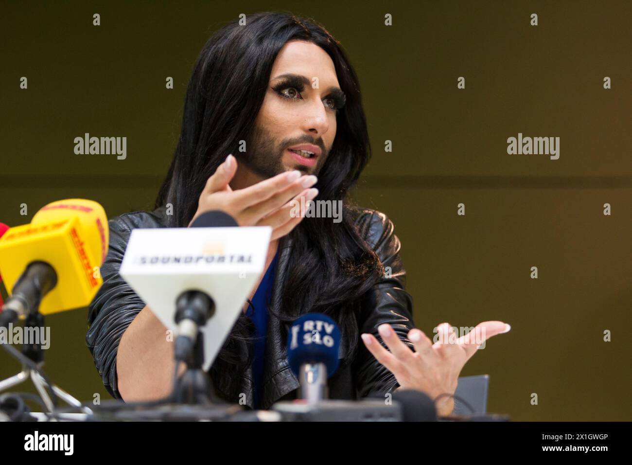 Austrian winner of the Eurovision Song Contest 2014, Conchita Wurst ...