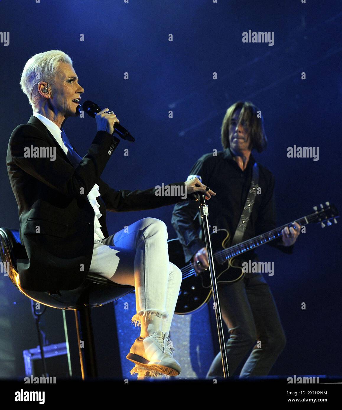 Vienna - 'Roxette' concert at Stadthalle Vienna on 8th July 2015. PICTURE:   Marie Fredriksson and Per Gessle - 20150708 PD7603 - Rechteinfo: Rights Managed (RM) Stock Photo