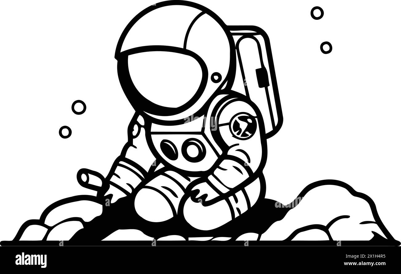 Astronaut in space suit. astronaut in spacesuit. vector illustration Stock Vector