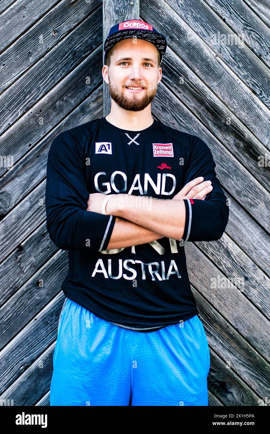 Austrian skier Marco Schwarz poses during a photo shoot at home in Radenthein, Austria, on 13 th September 2016. PICTURE: Marco Schwarz - 20160913 PD11988 - Rechteinfo: Rights Managed (RM) Stock Photo