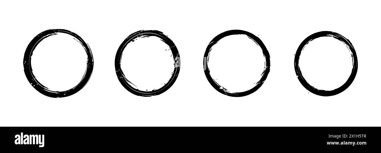 set of grunge circle brush vector illustration Stock Vector Image & Art ...