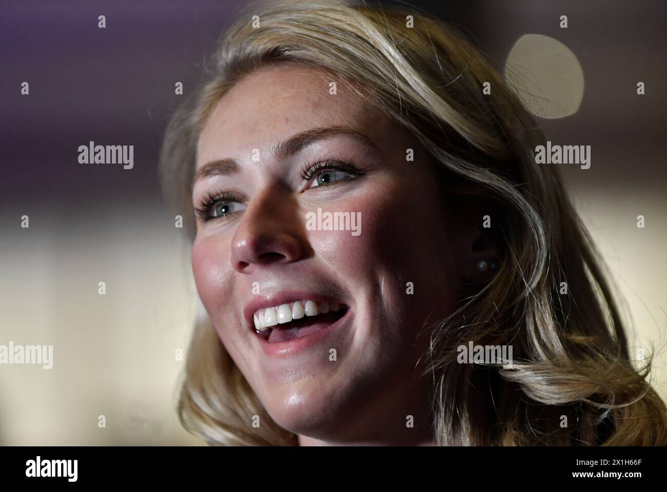 Mikaela Shiffrin of the USA during press conference prior to the FIS Ski Alpine World cup opening at Hotel Bergland in Soelden, Austria on 2016/10/20 - 20161020 PD4572 - Rechteinfo: Rights Managed (RM) Stock Photo