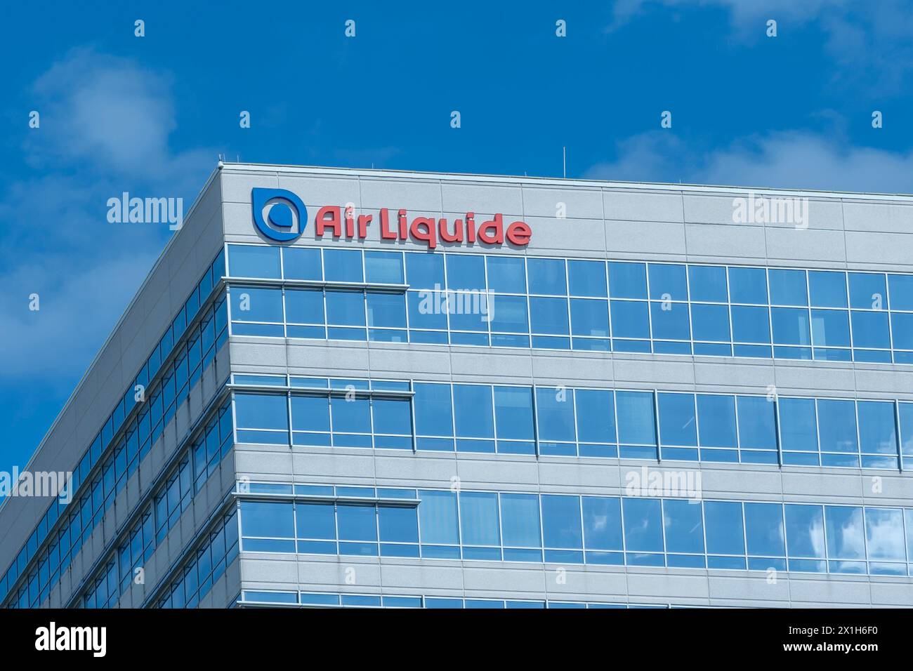 Houston, Texas, USA - April 14, 2024: Air Liquide US headquarters in Houston, Texas, USA. Stock Photo