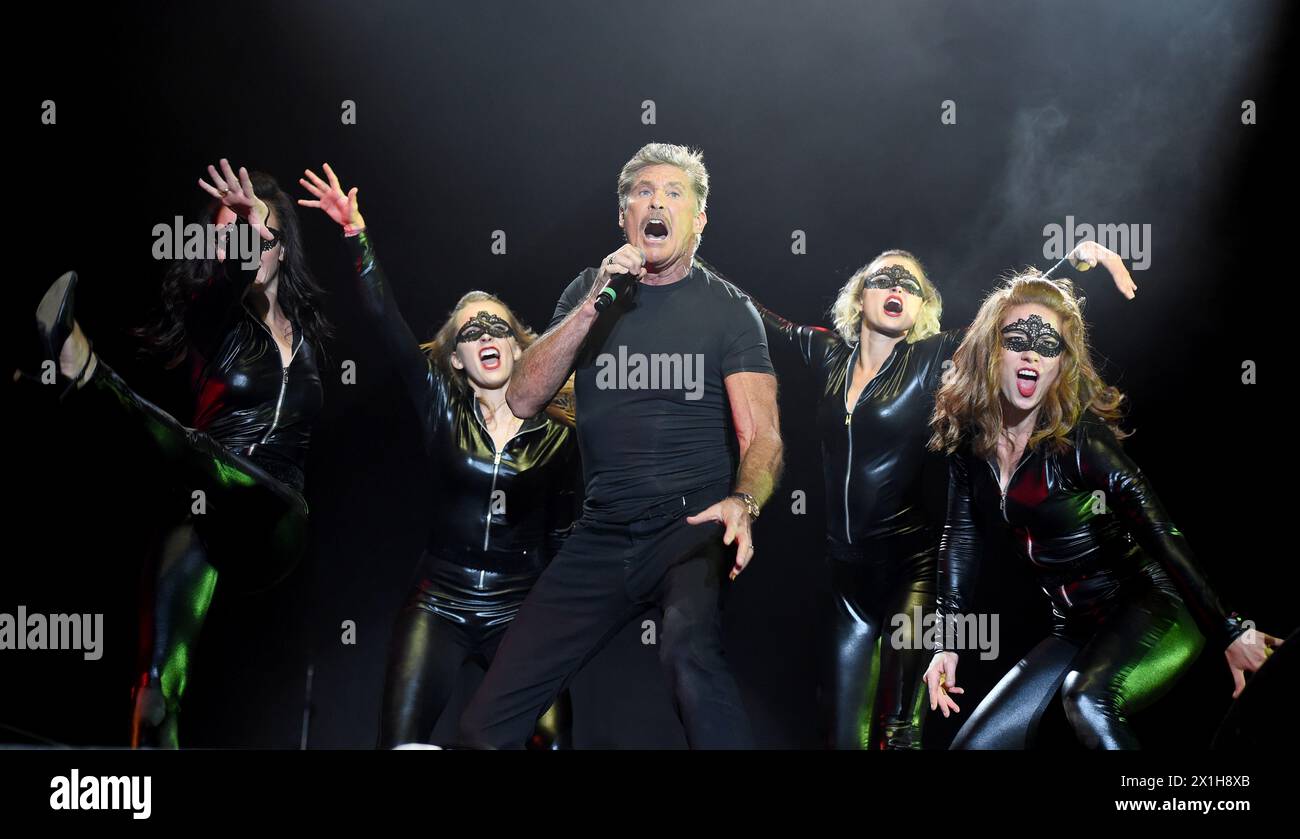 American actor and singer David Hasselhoff during concert on ' Red Stage ' during Nova Rock 2017 festival in Nickelsdorf, Austria, June 17 2017. The event runs from June 14 to 17, 2017. - 20170618 PD0110 - Rechteinfo: Rights Managed (RM) Stock Photo