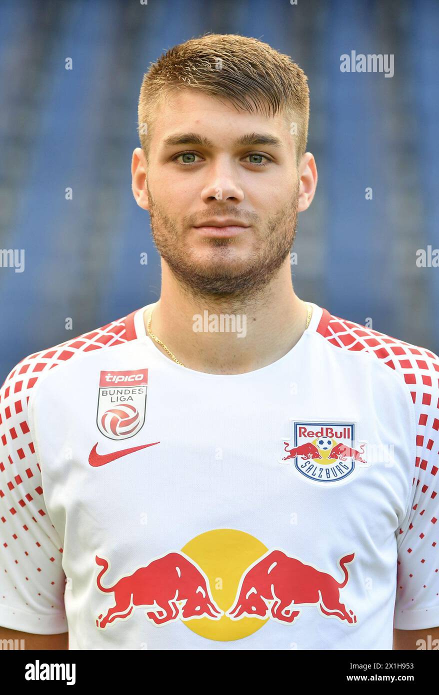 The official team and portrait photo shooting of Austrian Bundesliga FC Red Bull Salzburg in Salzburg, Austria on 2017/07/05. PICTURE:  Duje Caleta Car - 20170705 PD13388 - Rechteinfo: Rights Managed (RM) Stock Photo