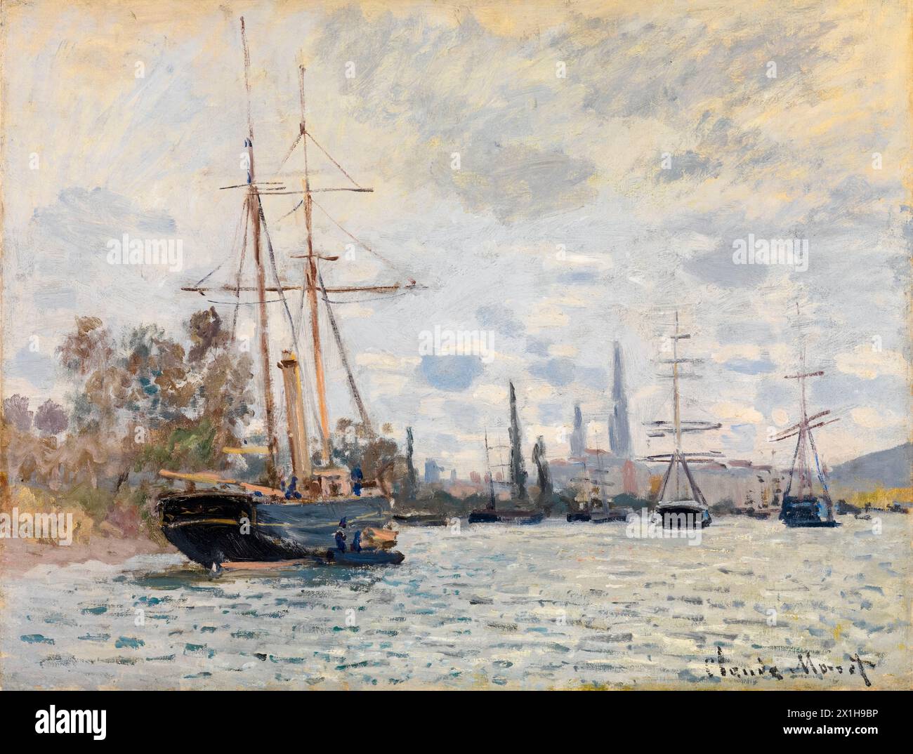 Claude Monet, The Seine near Rouen, painting in oil on canvas, 1874 Stock Photo