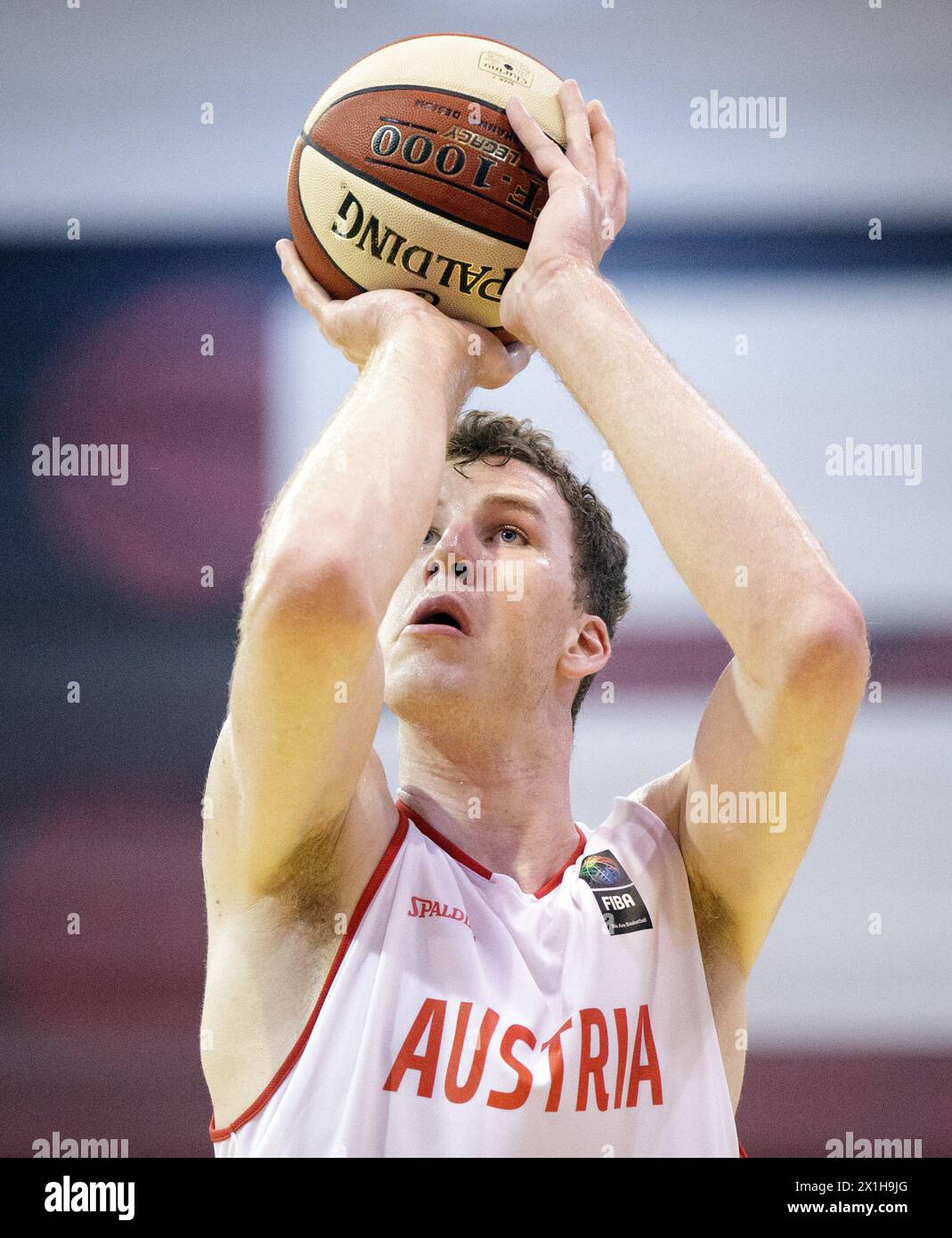 Austrian basketballer Jakob Poeltl from Raptors has been traded to the San Antonio Spurs, the Spurs announced on 18 th July 2018. PICTURE: (FILE PHOTO) Jakob Poeltl   during match between Austria and Bulgaria on 22 nd July 2017 in Güssing, Austria. - 20170722 PD5454 - Rechteinfo: Rights Managed (RM) Stock Photo