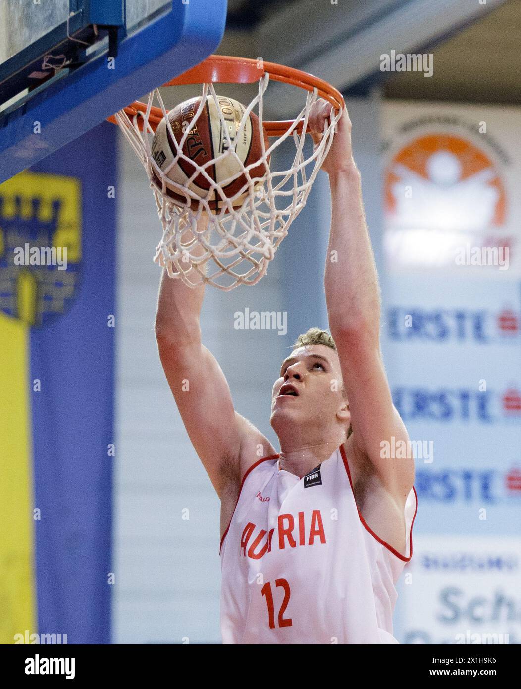 Austrian basketballer Jakob Poeltl from Raptors has been traded to the San Antonio Spurs, the Spurs announced on 18 th July 2018. PICTURE: (FILE PHOTO) Jakob Poeltl   during match between Austria and Bulgaria on 22 nd July 2017 in Güssing, Austria. - 20170722 PD5368 - Rechteinfo: Rights Managed (RM) Stock Photo