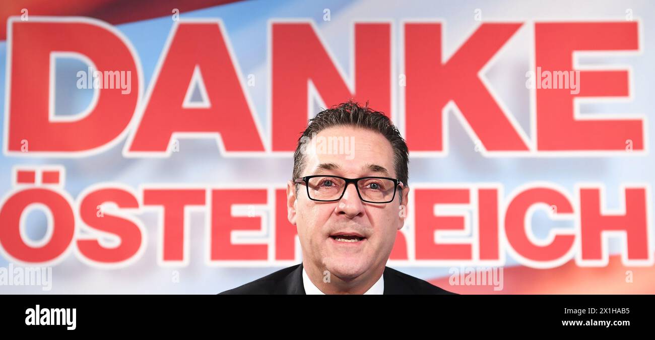 Leader of the parliamentary group FPOe Heinz Christian Strache during media conference of the austrian freedom party due to Austrian general elections in Vienna, Austria on 2017/10/18 - 20171018 PD1084 - Rechteinfo: Rights Managed (RM) Stock Photo
