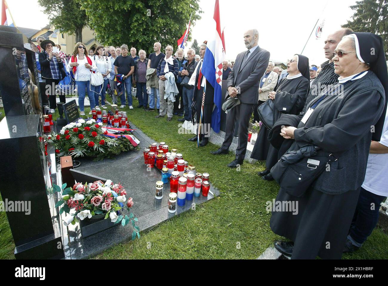 Traditional Ustasha meeting in Bleiburg, Austria, on 12 th May 2018. The participants commemorated a 1945 massacre of members of Croatia's Nazi-allied Ustasha regime by communist partisans. - 20180512 PD0818 - Rechteinfo: Rights Managed (RM) Stock Photo