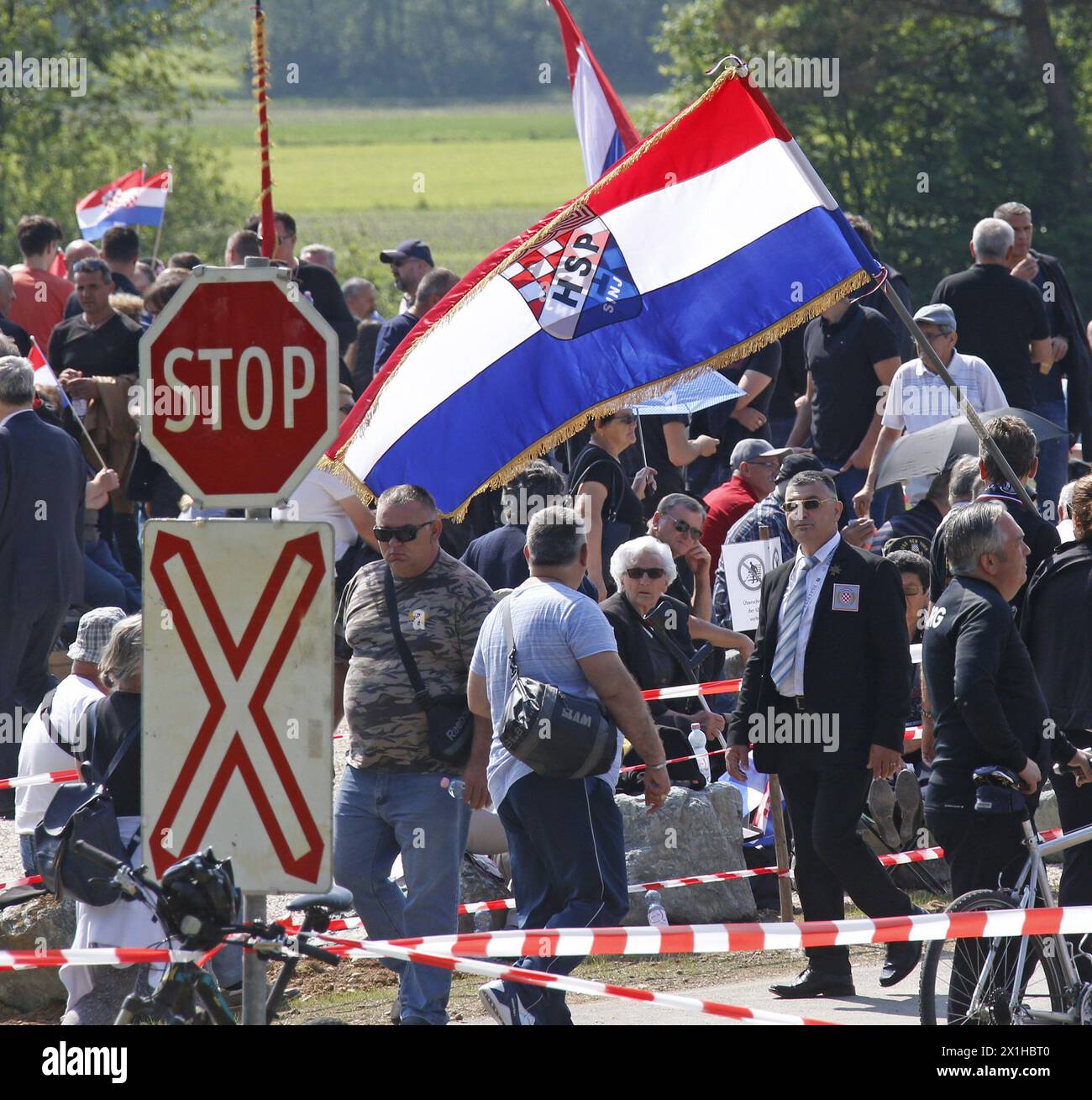 Traditional Ustasha meeting in Bleiburg, Austria, on 12 th May 2018. The participants commemorated a 1945 massacre of members of Croatia's Nazi-allied Ustasha regime by communist partisans. - 20180512 PD0782 - Rechteinfo: Rights Managed (RM) Stock Photo