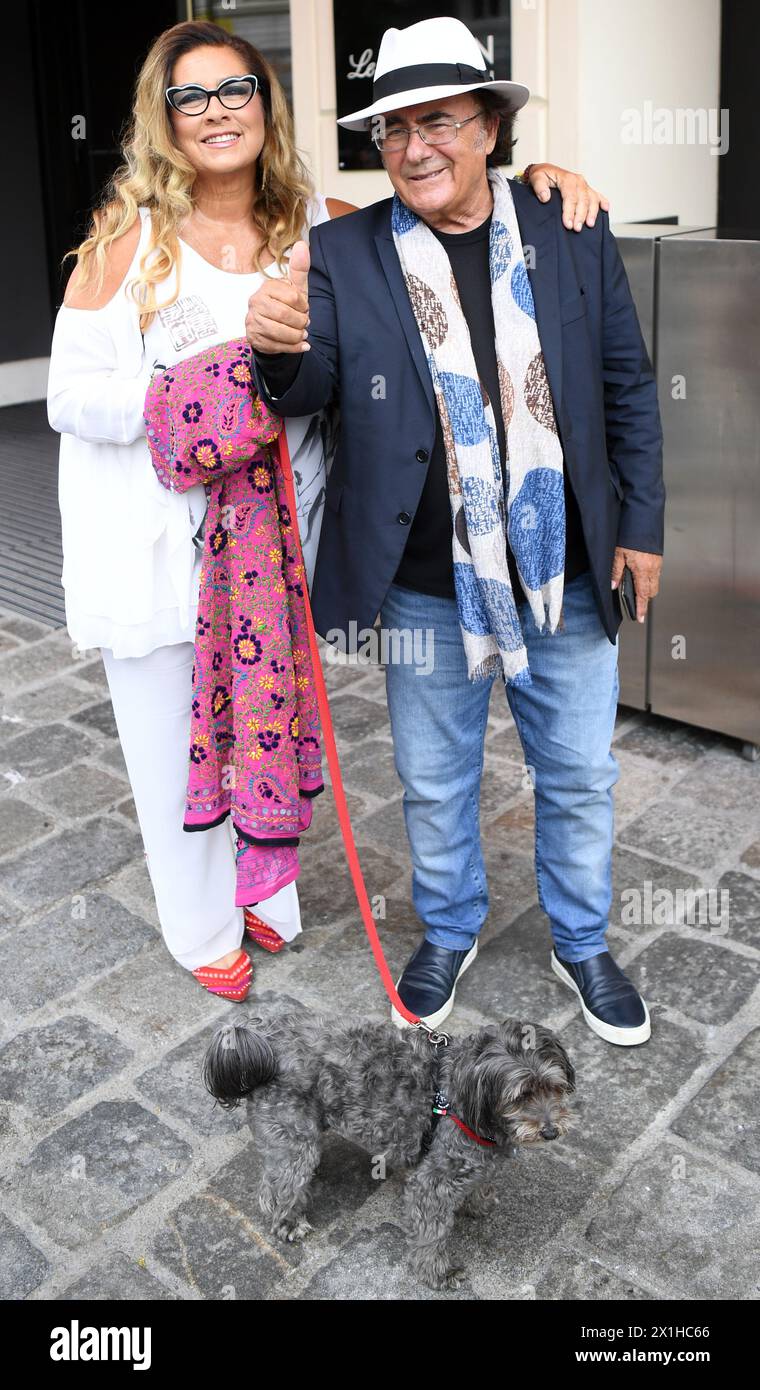 Al Bano and Romina Power, an Italian pop music duo formed in 1975 by then-married couple Albano Carrisi and Romina Power, during interview and photo shooting on topic 'La Notte Italiana' in Vienna, Austria, on 7 th June 2018. - 20180607 PD3654 - Rechteinfo: Rights Managed (RM) Stock Photo