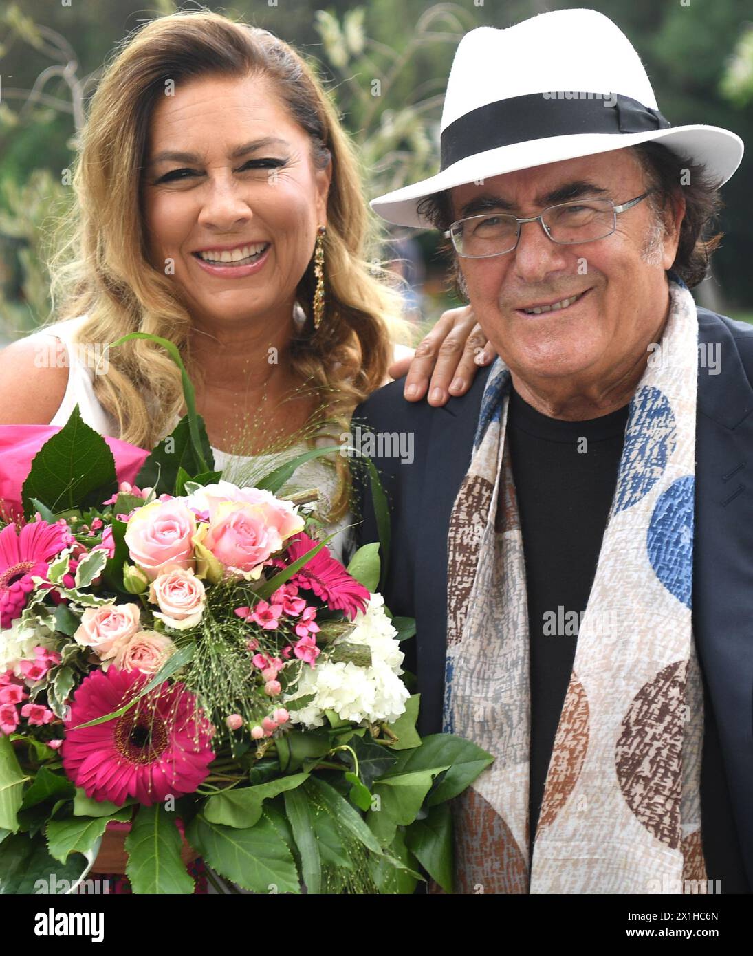 Al Bano and Romina Power, an Italian pop music duo formed in 1975 by then-married couple Albano Carrisi and Romina Power, during interview and photo shooting on topic 'La Notte Italiana' in Vienna, Austria, on 7 th June 2018. - 20180607 PD3656 - Rechteinfo: Rights Managed (RM) Stock Photo