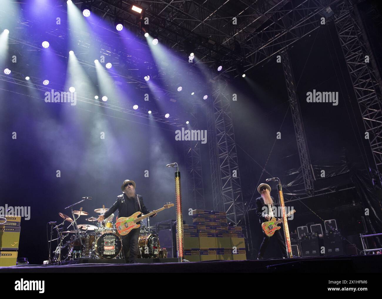 ZZ Top, Dusty Hill (E-Bass), Billy Gibbons (E-guitar)  during concert at Burg Clam in Klam bei Grein, Austria, on 29 th June 2019. - 20190629 PD10665 - Rechteinfo: Rights Managed (RM) Stock Photo