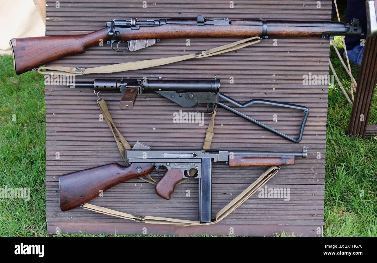 British infantry small arms, world war two. Stock Photo