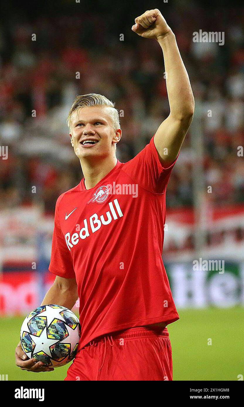 Erling Haaland (FC Red Bull Salzburg)  during the UEFA Champions League Group E football match Salzburg v Genk in Salzburg, Austria, on September 17, 2019. - 20190917 PD10099 - Rechteinfo: Rights Managed (RM) Stock Photo