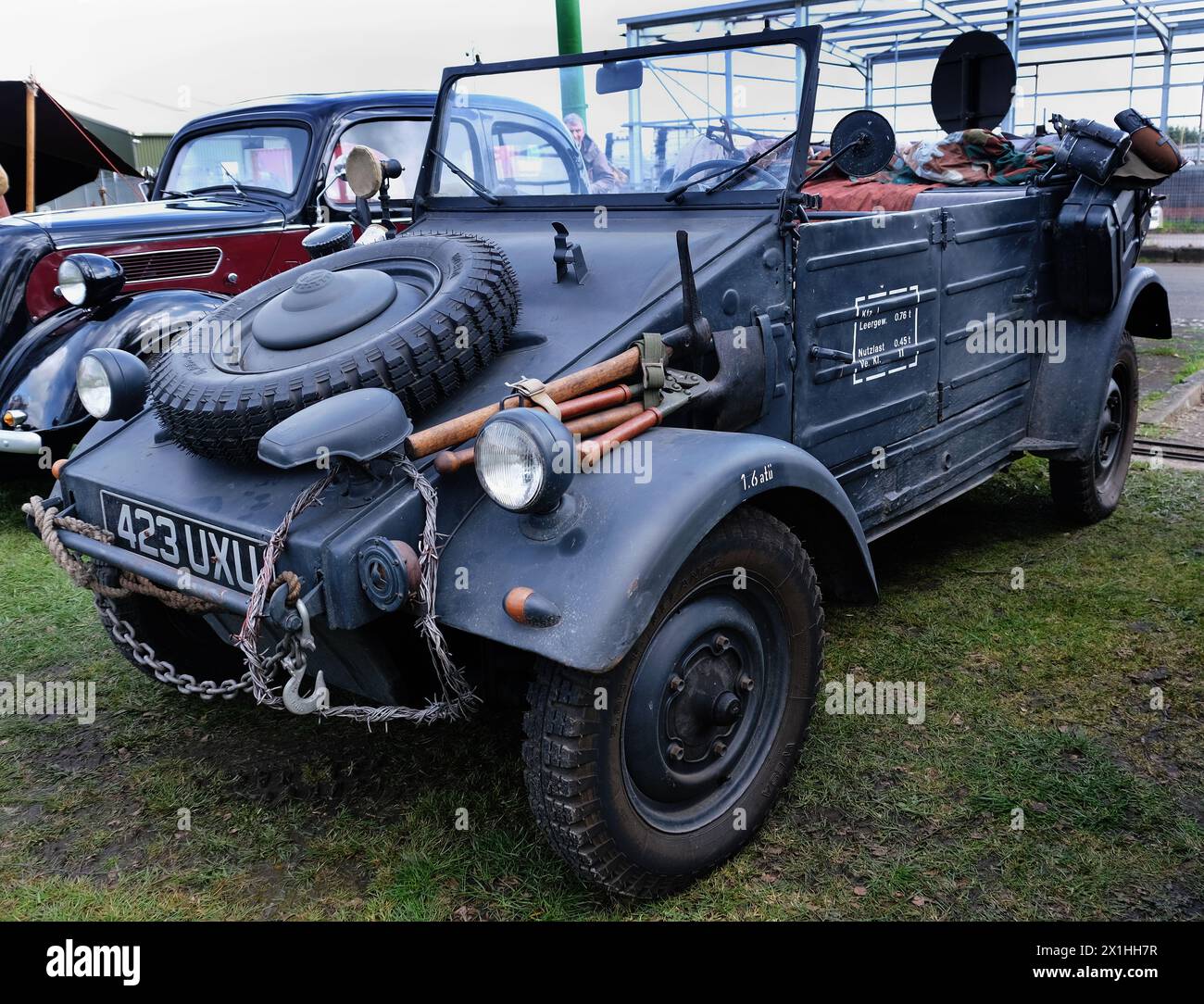 The Kübelwagen's role as a light multi-purpose military vehicle made it the German equivalent to the Allied Willys MB 'jeep' and the GAZ-67 Stock Photo